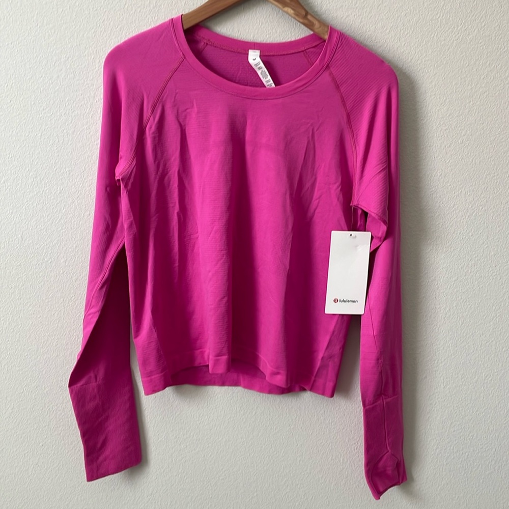 NWT Lululemon Swiftly Tech Long-Sleeve Shirt 2.0 *Race Length Sonic Pink Size 10